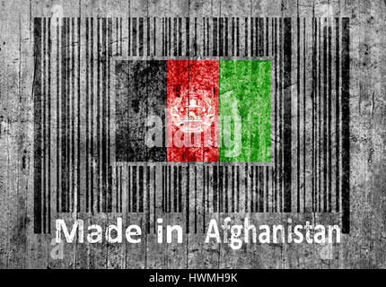 Codice a barre sul calcestruzzo in Afghanistan Foto Stock