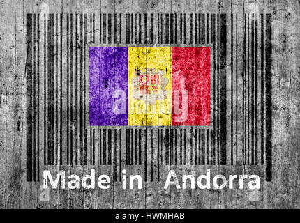 Codice a barre sul calcestruzzo nel Principato di Andorra Foto Stock