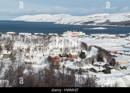 Kirkenes città paesaggio, Norvegia Foto Stock