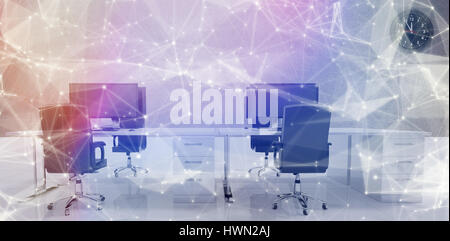 Costellazione tra stelle contro immagine composita di mobili per ufficio Foto Stock