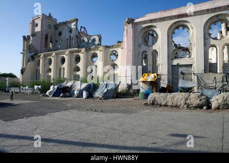 Haiti, Port au Prince, Pietonville, Notre-Dame-de-l'Assomption cattedrale distrutta dopo il terremoto del 2010 Foto Stock