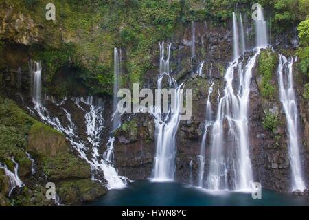 Francia, Isola di Reunion, Sud Reunion, Cascata de la Gran Burrone a cascata Foto Stock