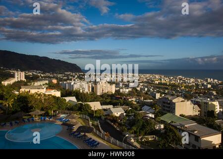 Reunion, St-Denis, vista la mattina da Montgaillard Foto Stock