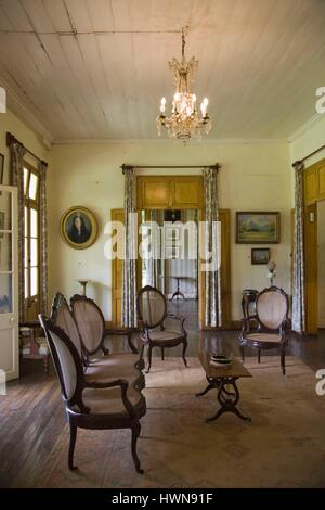 Maurizio Maurizio centrale, Moka, Eureka Creolo Mansion costruita nel 1830, soggiorno Foto Stock