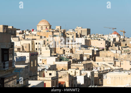 Antichi palazzi e la skyline di Valetta Malta, la città capitale di Malta e la città europea di Cuture 2018 Foto Stock
