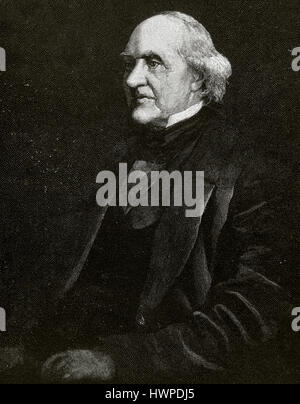 George Peabody (1795-1869). American-British finanziere e philanthrop. Ritratto. Incisione. Foto Stock