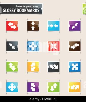Le icone delle frecce per il tuo design glossy segnalibri Illustrazione Vettoriale