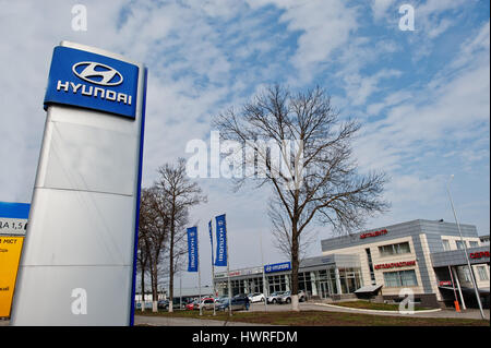 Kiev, Ucraina - 22 Marzo 2017: logotipo della Hyundai corporation. Foto Stock