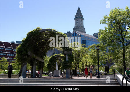 Christopher Columbus Park a Boston, Massachusetts North End Foto Stock