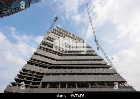 La Tate Modern di espansione di Herzog & de Meuron architetti in costruzione nel settembre 2014, Londra, Bankside - Inexhibit Foto Stock