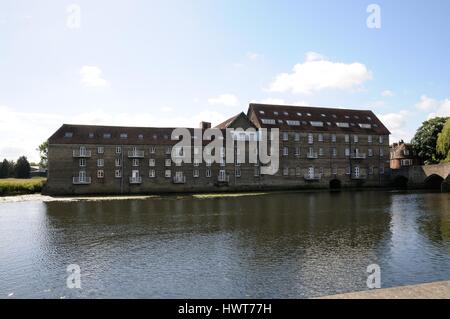 Vista sul fiume , Huntingdon, Cambridgeshire Foto Stock