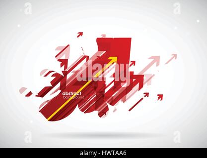 Abstract frecce rosse sfondo. Illustrazione Vettoriale