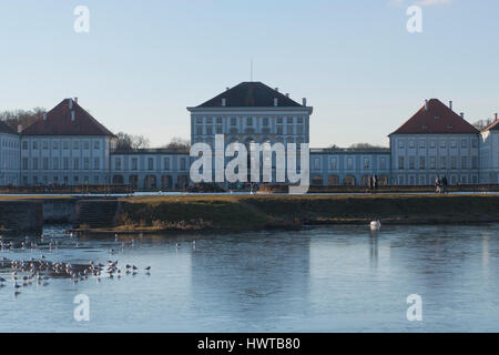 Il castello di Nymphenburg, barocco residenza estiva dei Wittelsbach: i sovrani bavaresi. Foto Stock