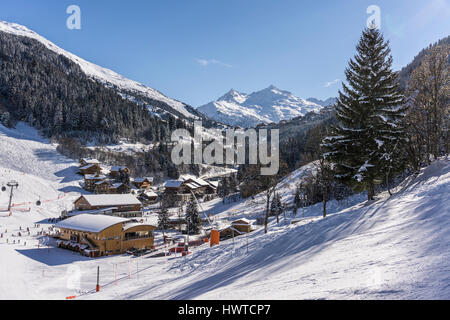 Principali impianti di risalita al centro di Méribel Foto Stock