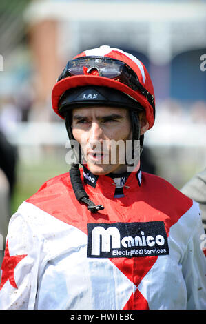 DANIEL TUDHOPE JOCKEY JOCKEY IPPODROMO DI YORK YORK Inghilterra il 14 maggio 2014 Foto Stock