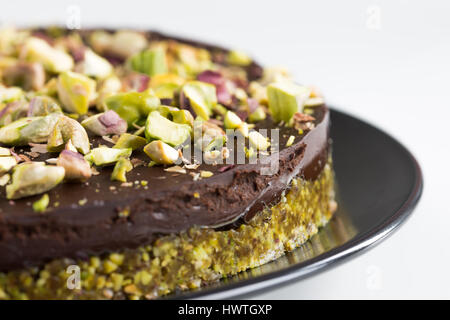 Raw torta al pistacchio Foto Stock