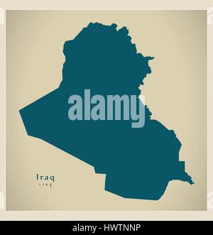 Mappa moderno - Iraq IQ Illustrazione Vettoriale