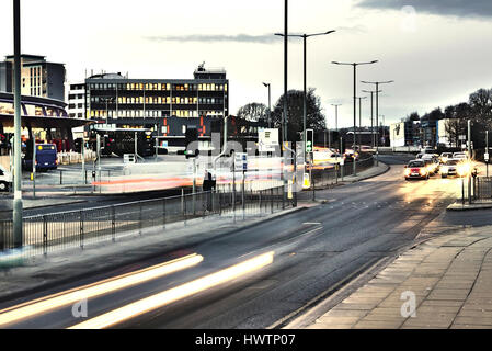 Ora di punta del traffico, Burnley,Lancashire, Regno Unito Foto Stock