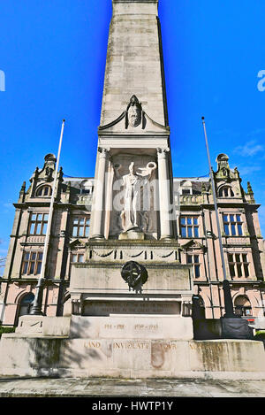 Memoriale di guerra il cenotafio,Preston, Lancashire, Regno Unito Foto Stock