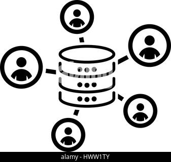 La raccolta dei dati e la relativa icona. Design piatto. Illustrazione Vettoriale