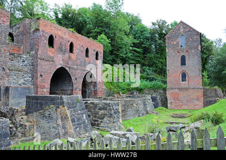 Altiforni a Blists Hill villaggio vittoriano. Coalbrookdale, Shropshire. Foto Stock