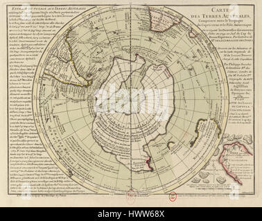 L'Antartide, Isola Bouvet, scoperta mappa 1754 Foto Stock