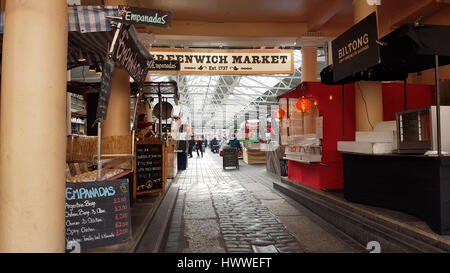 Londra, Regno Unito. 23 Mar, 2017. Vista generale del parco di Greenwich Market nel sud di Londra il 23 marzo 2017. Il mercato è a pochi minuti a piedi dal parco di Greenwich Credit: David Mbiyu/Alamy Live News Foto Stock