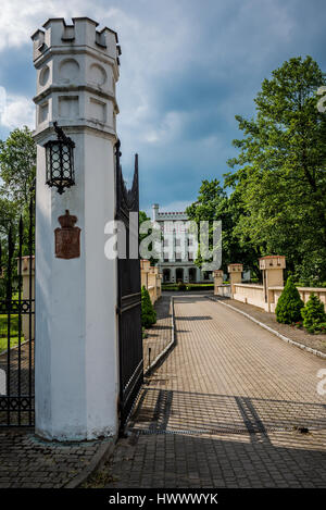 Palazzo neogotico in Starawies villaggio vicino Wegrow città in Polonia. Ora si tratta di formazione e centro di vacanza della Banca nazionale di Polonia Foto Stock