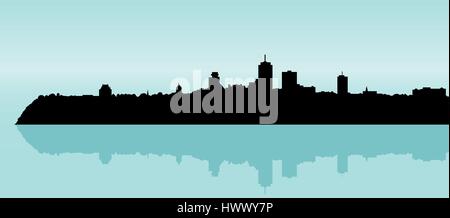 Silhouette skyline della città di Quebec City, Quebec, Canada. Illustrazione Vettoriale