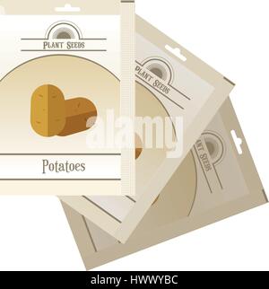 Pack di patate semi icona Illustrazione Vettoriale