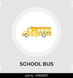 Scuola bus vettore icona. Icona piatta isolata su uno sfondo bianco. Modificabile file EPS. Illustrazione Vettoriale. Illustrazione Vettoriale