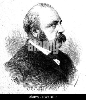 Alexandre Auguste Ledru-Rollin, Parigi - 2 febbraio 1807 dicembre 31, 1874 in Fontenay-aux-Roses, è stato un uomo politico francese e ricoperto la carica di ministro degli Interni dal 24 febbraio fino al 11 maggio 1848, la Francia, la riproduzione di una immagine, la xilografia a partire dall'anno 1881, digitale migliorata Foto Stock