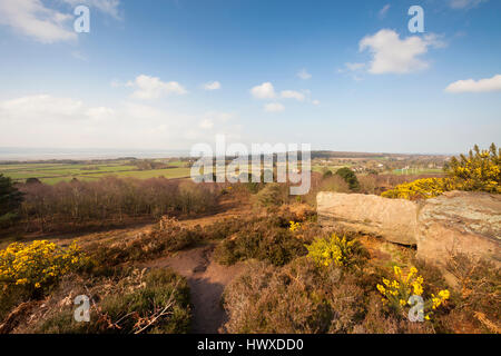 La parte superiore del paese Thurstaston park, Wirral, NW, REGNO UNITO Foto Stock