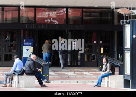 Ingresso principale della British Library di Londra. Foto Stock