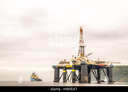 Vista sull'offshore in Scozia Foto Stock