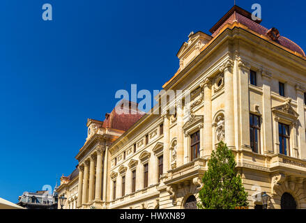 La facciata della Banca nazionale di Romania a Bucarest Foto Stock