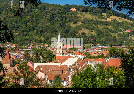 Vista di Sighisoara città in Romania Foto Stock