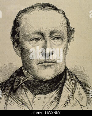 Charles Francis Adams Senior (1807-1886). American editor storico, politico e diplomatico. Ritratto. Incisione. Foto Stock