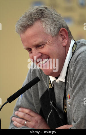 COLIN MONTGOMERIE TEAM europeo europeo capitano capitano di una squadra Celtic Manor Resort la città di Newport in Galles Il 29 settembre 2010 Foto Stock