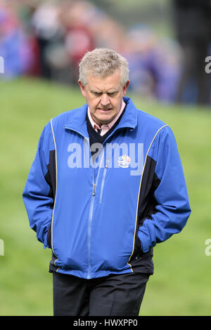 COLIN MONTGOMERIE TEAM europeo europeo capitano capitano di una squadra Celtic Manor Resort la città di Newport in Galles Il 30 settembre 2010 Foto Stock