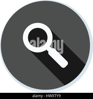 Cercare l'illustrazione del pulsante di ingrandimento del vetro Illustrazione Vettoriale