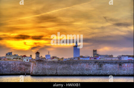 Panorama di la città portoghese di Mazagan in El-Jadidia, Marocco Foto Stock