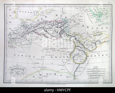 1833 Malte Brun Mappa del nord Africa o di Barberia Geographicus AfricaNorth mb 1837 Foto Stock