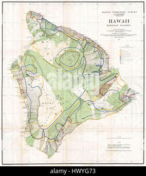 1901 Ufficio di terra mappa dell'isola di Hawaii, Hawaii. Geographicus HawaiiHawaii lo 1901 Foto Stock