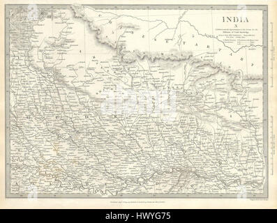1834 S.D.U.K. Mappa del nord India, Nepal e Allahabad IndiaX Geographicus sduk 1834 Foto Stock