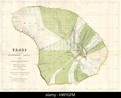 1878 Governo Ufficio Terra mappa di Lanai, Hawaii Geographicus LanaiHawaii lo 1878 Foto Stock