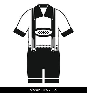 Maglietta e pantaloni con bretelle icona Illustrazione Vettoriale