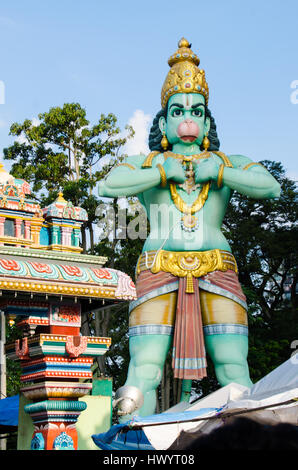 Hanuman la scimmia Dio - 50ft statua in Grotte Batu, Malaysia. Foto Stock