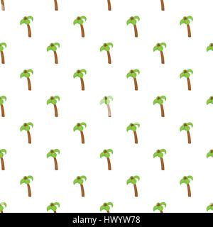 Palm tree con noci di cocco pattern, stile cartoon Illustrazione Vettoriale