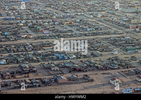 La Namibia, Skeleton Coast, vista aerea di Walvis Bay Foto Stock